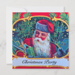 SANTA VINTAGE CHRISTMAS PARTY INVITATION