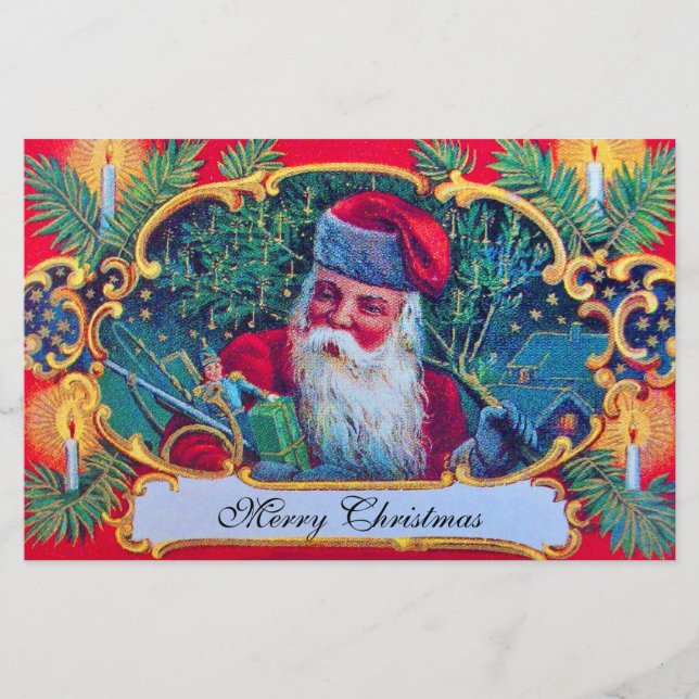 SANTA VINTAGE CHRISTMAS STATIONERY (Front)