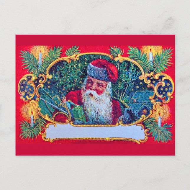 SANTA VINTAGE HOLIDAY POSTCARD (Front)