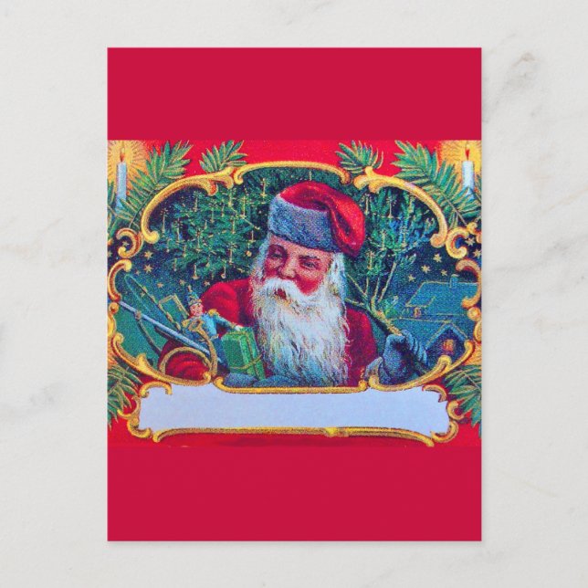SANTA VINTAGE HOLIDAY POSTCARD (Front)