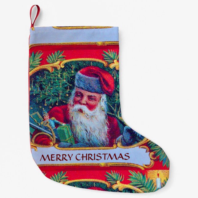 SANTA VINTAGE SMALL CHRISTMAS STOCKING (Front)