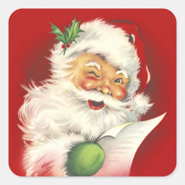 Santa Vintage square Sticker (Front)
