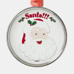 Santa!! Vintage Style Christmas Santa Metal Tree Decoration