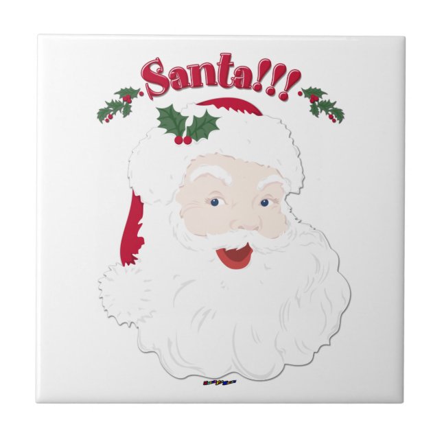 Santa!! Vintage Style Christmas Santa Tile (Front)