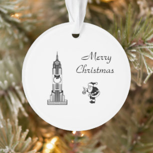 Santa Vintage Style New York City Christmas Ornament