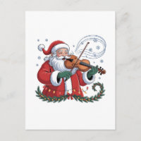 Santa Violin Player Violinist Christmas Music Xmas