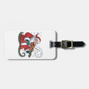Santa Violin Player Violinist Christmas Music Xmas Luggage Tag