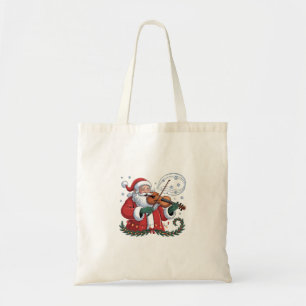 Santa Violin Player Violinist Christmas Music Xmas Tote Bag