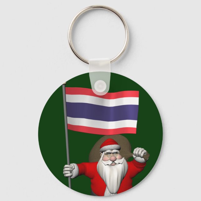 Santa Visiting Thailand Key Ring (Front)