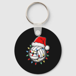 Santa Volleyball Ball Shirt Men Youth Boys Christm Key Ring