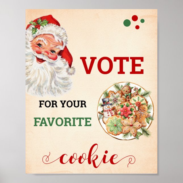 Santa Vote for Your Favourite Cookie Christmas Sig Poster (Front)
