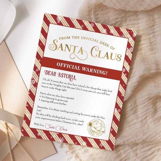 Santa Warning Letter Personalised Christmas (Creator Uploaded)