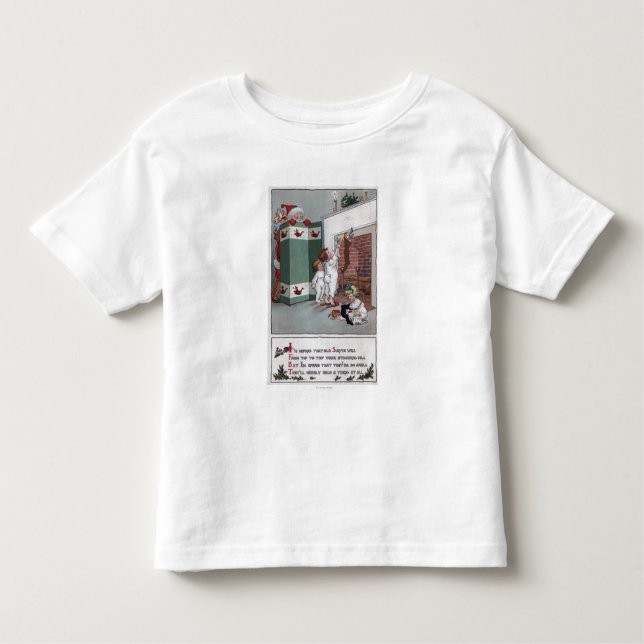 Santa Watching from behind screen Toddler T-Shirt (Front)