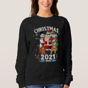 Santa Wearing Mask Cool Santa Claus Sweatshirt