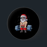 Santa Weightlifting Christmas Fitness Gym Deadlift 6 Cm Round Badge<br><div class="desc">Santa Weightlifting Christmas Fitness Gym Deadlift Xmas Men</div>