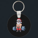 Santa Weightlifting Christmas Fitness Gym Deadlift Key Ring<br><div class="desc">Santa Weightlifting Christmas Fitness Gym Deadlift Xmas Men</div>