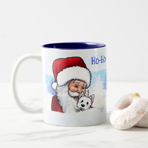 Santa Westie Puppy Winter Two-Tone Coffee Mug