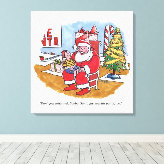 Santa Wet canvas print (Insitu(Wood Floor))