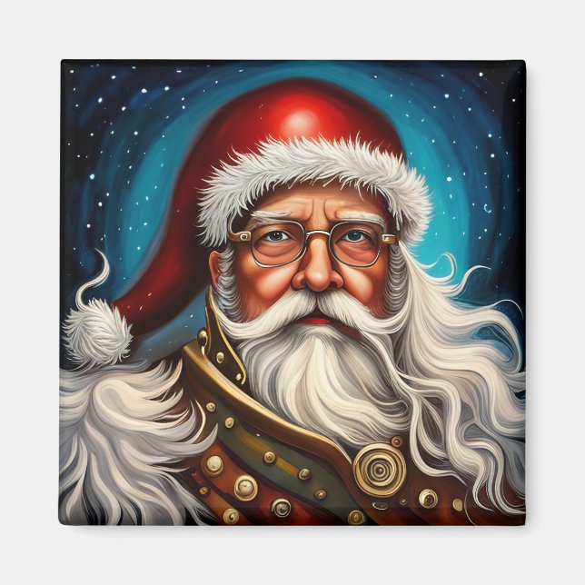  Santa Whimsical Christmas Steampunk  Magnet (Front)