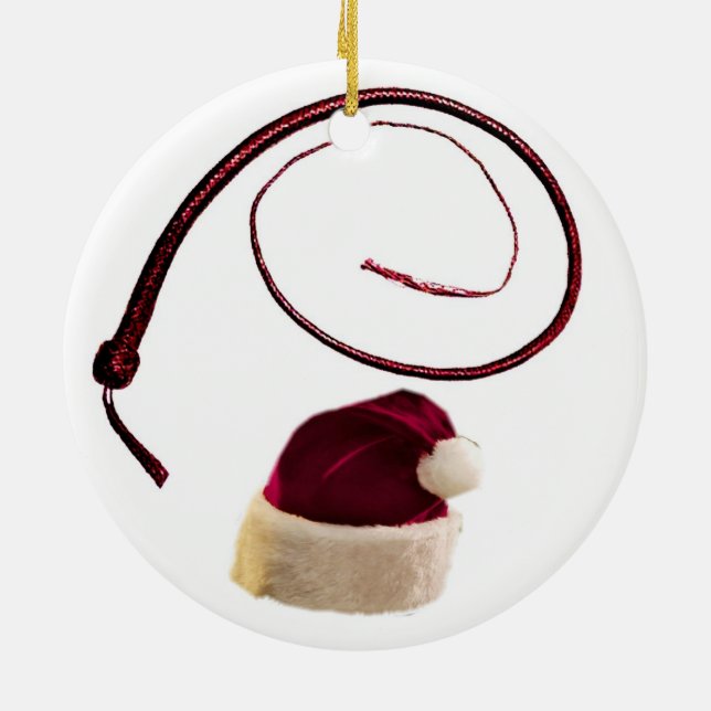 SANTA WHIP CERAMIC TREE DECORATION (Back)