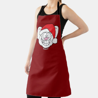 Santa White Christmas Mouse Screwball Graphics Apron