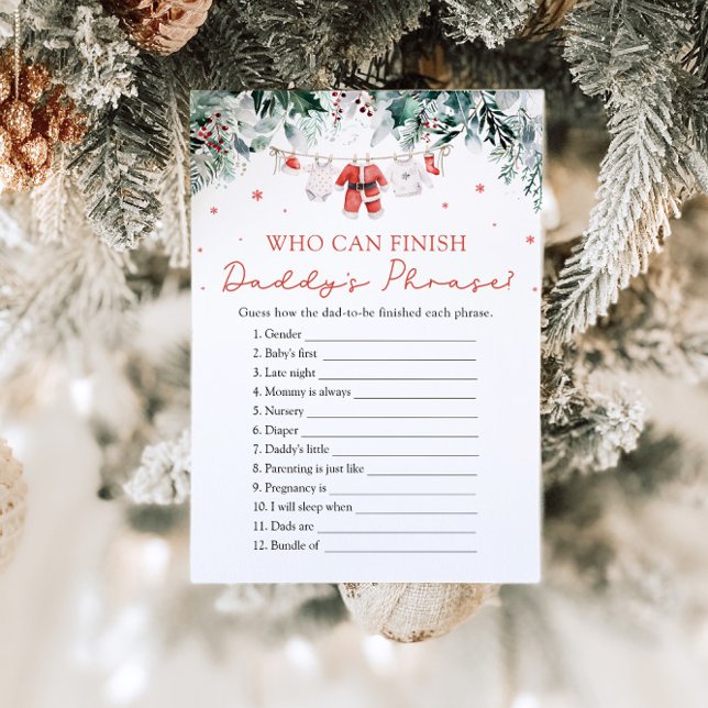 Santa Who Can Finish Daddy 's Phrase Baby Shower Invitation (Creator Uploaded)
