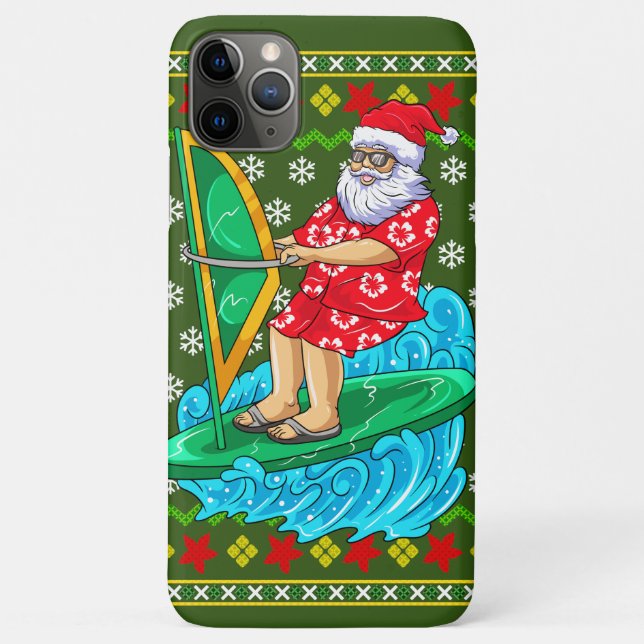 Santa Wind Surf Mele Kalikimaka Case-Mate iPhone Case (Back)