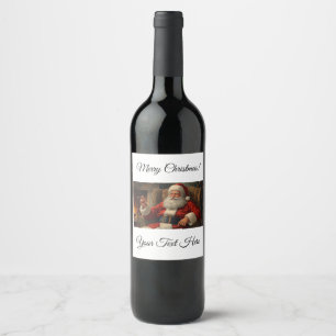 Santa Wine Bottle Label