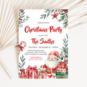 Santa Winter Christmas Party Invitation