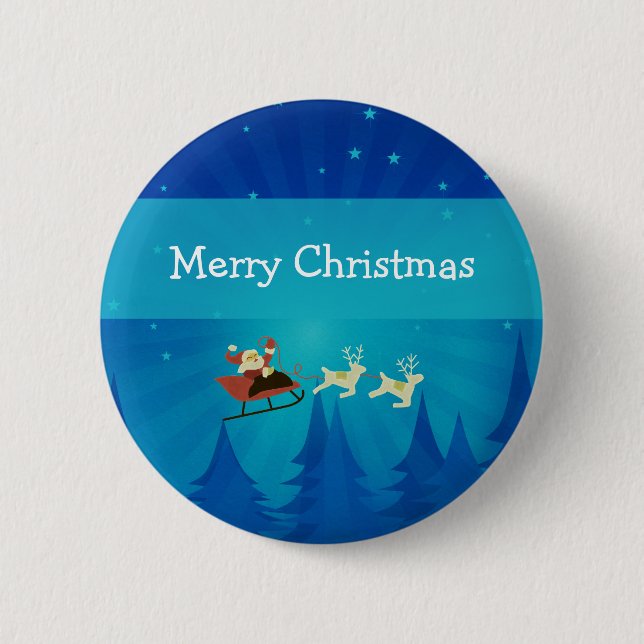 Santa Winter Scene Button (Front)