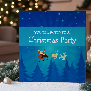 Santa Winter Scene Christmas Party Invite