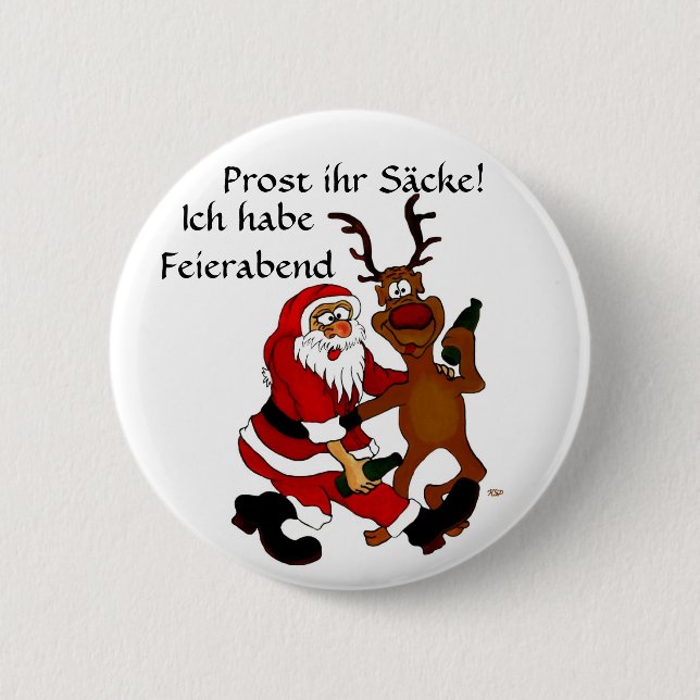 Santa with Alice 6 Cm Round Badge (Front)