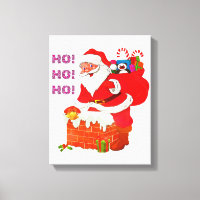 SANTA WITH CHRISTMAS PRESENTS, HO! HO! HO!