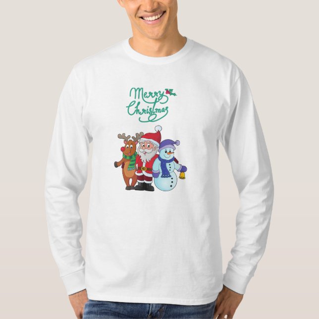 Santa with Deer T-Shirt (Front)