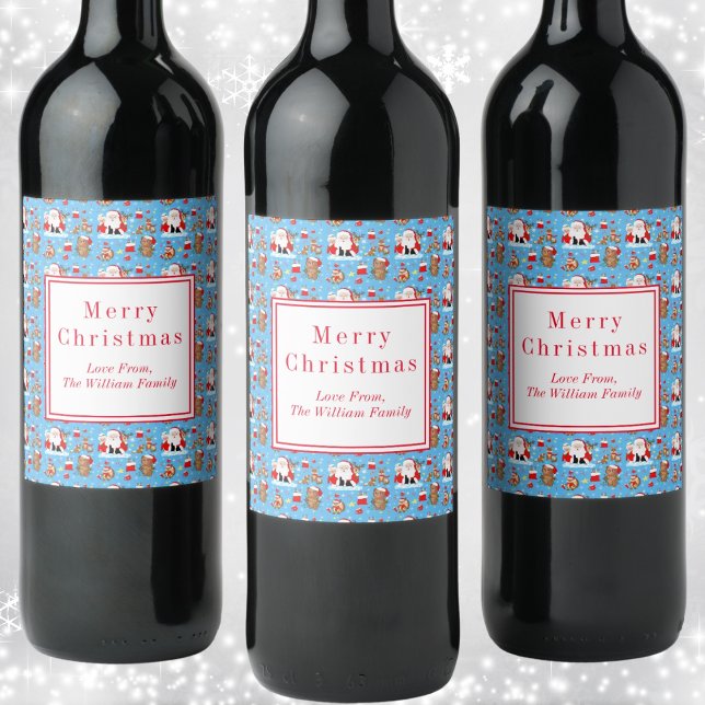  Santa With Forest Animals  Wine Label (Creator Uploaded)