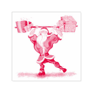 Santa with Gift Funny Christmas Self-inking Stamp