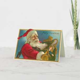 Santa with gifts holiday card