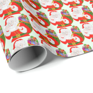 Santa with his Bag Wrapping Paper