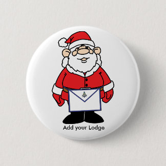 Santa with his Masonic Apron 6 Cm Round Badge