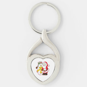 SANTA WITH ICE MAN AT CHRISTMAS. HO! HO! HO! KEY RING