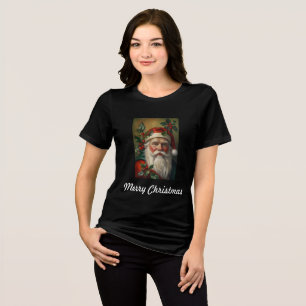 Santa With Mistletoe Tri-Blend Shirt