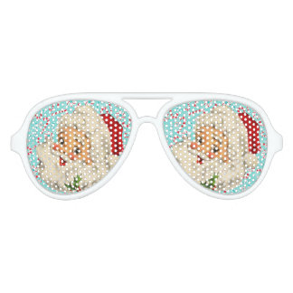 Santa with Peppermints Aviator Sunglasses