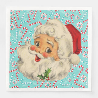 Santa with Peppermints Napkin