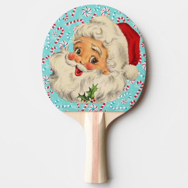 Santa with Peppermints Ping Pong Paddle (Front)