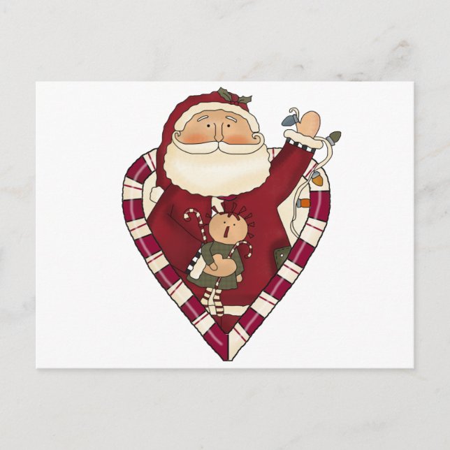 Santa With Ragdoll Tshirts and Gifts Holiday Postcard (Front)