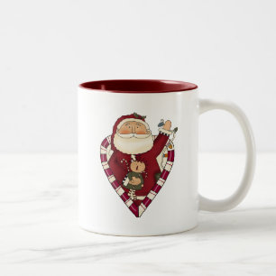 Santa With Ragdoll Tshirts and Gifts Two-Tone Coffee Mug