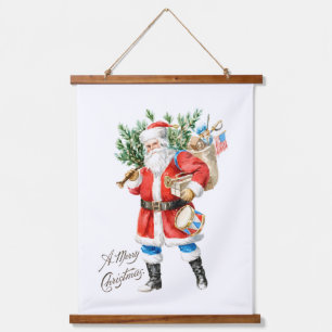 Santa with Toys and Drum Hanging Tapestry