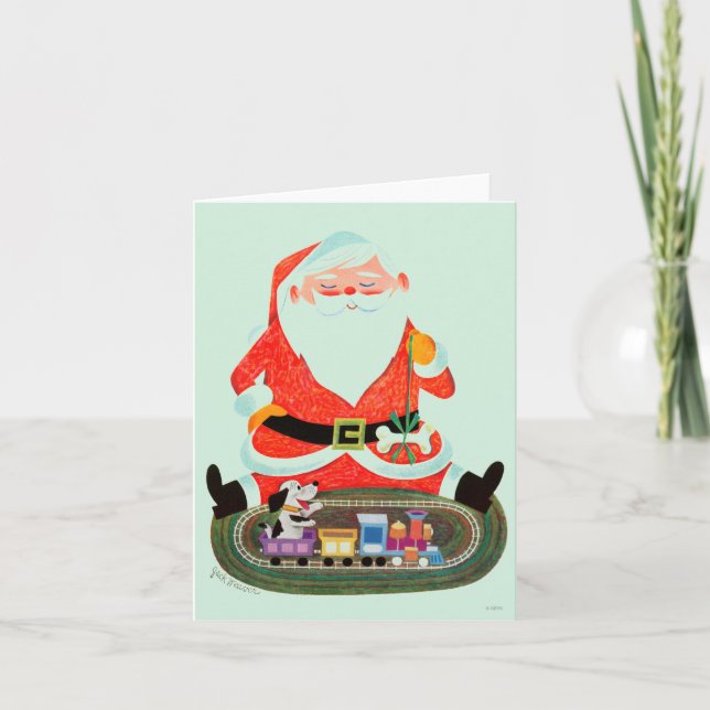Santa with Train Holiday Card (Front)