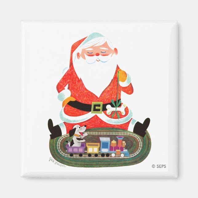 Santa with Train Magnet (Front)