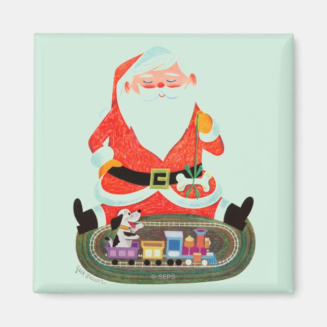 Santa with Train Magnet (Front)